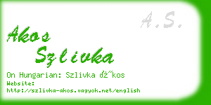 akos szlivka business card